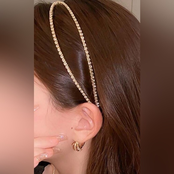 New Gold rhinestone headband X-shaped elegant ✨✨✨🔥🔥🔥 - Picture 4 of 6